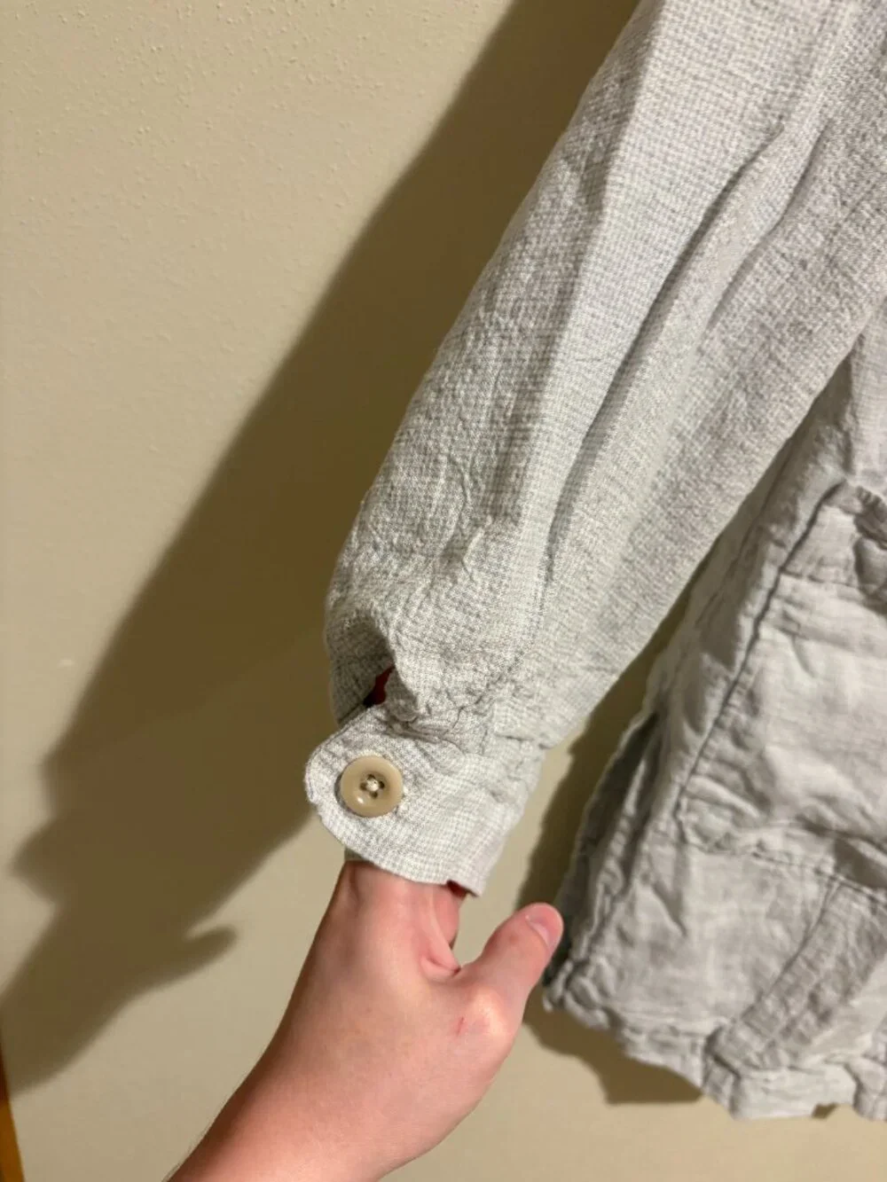 Poetry Long Jacket High-Twist Linen in Ice Grey